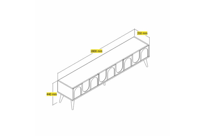 Hazim Tv-bänk 180 cm - Cream/Valnöt - Möbler - Tv möbel & mediamöbel - TV bänk & mediabänk