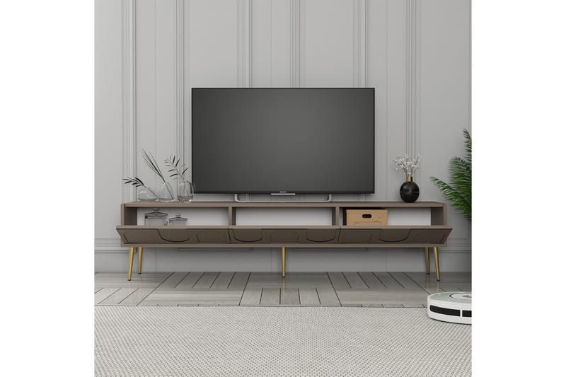 Hazim Tv-bänk 180 cm - Guld - Möbler - Tv möbel & mediamöbel - TV bänk & mediabänk