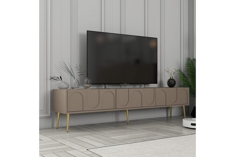 Hazim Tv-bänk 180 cm - Guld - Möbler - Tv möbel & mediamöbel - TV bänk & mediabänk