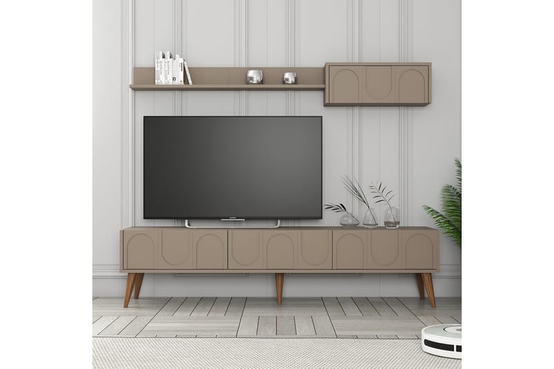 Hazim Tv-bänk 180 cm - Valnöt - Möbler - Tv möbel & mediamöbel - TV bänk & mediabänk