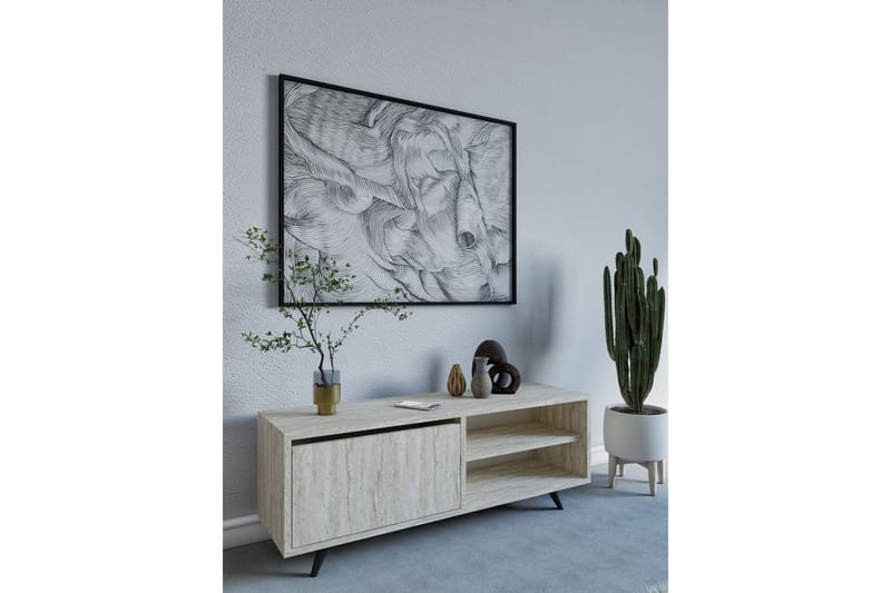 Hazle Tv-bänk 120 cm - Beige - Möbler - Tv möbel & mediamöbel - TV bänk & mediabänk