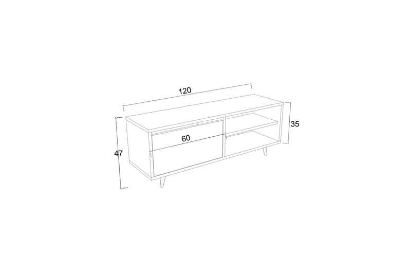 Hazle Tv-bänk 120 cm - Beige - Möbler - Tv möbel & mediamöbel - TV bänk & mediabänk