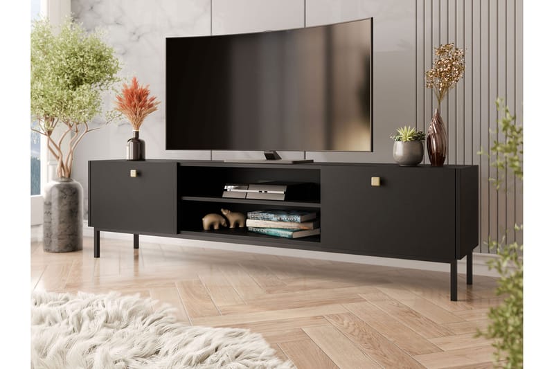 Hermann Tv-bänk 180 cm - Svart - Möbler - Tv möbel & mediamöbel - TV bänk & mediabänk