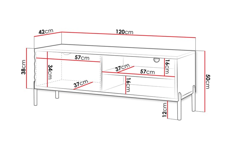 Holmes Tv-bänk 120 cm - Vit - Möbler - Tv möbel & mediamöbel - TV bänk & mediabänk