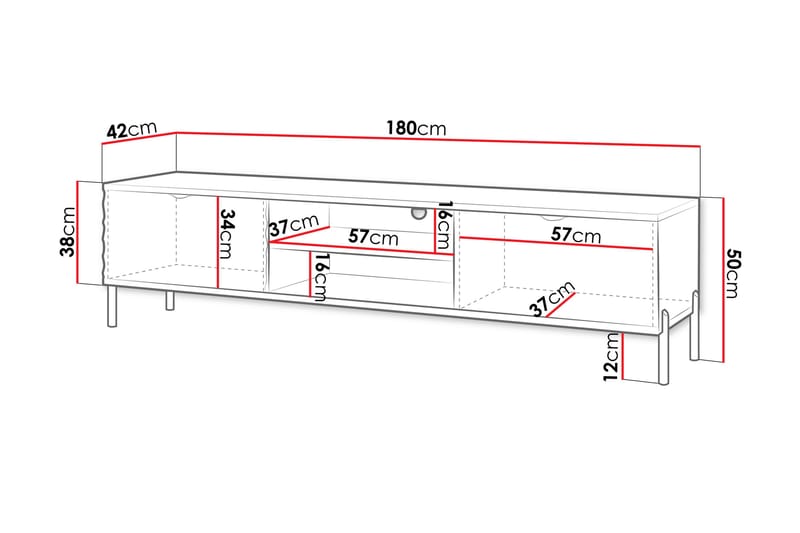 Holmes Tv-bänk 180 cm - Vit - Möbler - Tv möbel & mediamöbel - TV bänk & mediabänk