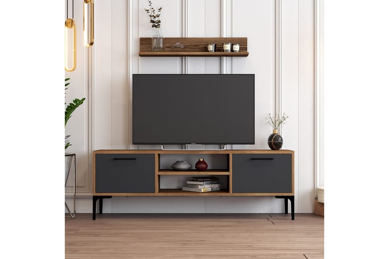 Holter Tv-bänk 140 cm - Valnöt/Antracit - Möbler - Tv möbel & mediamöbel - TV bänk & mediabänk