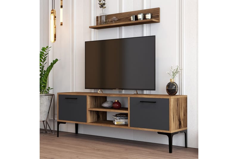 Holter Tv-bänk 140 cm - Valnöt/Antracit - Möbler - Tv möbel & mediamöbel - TV bänk & mediabänk