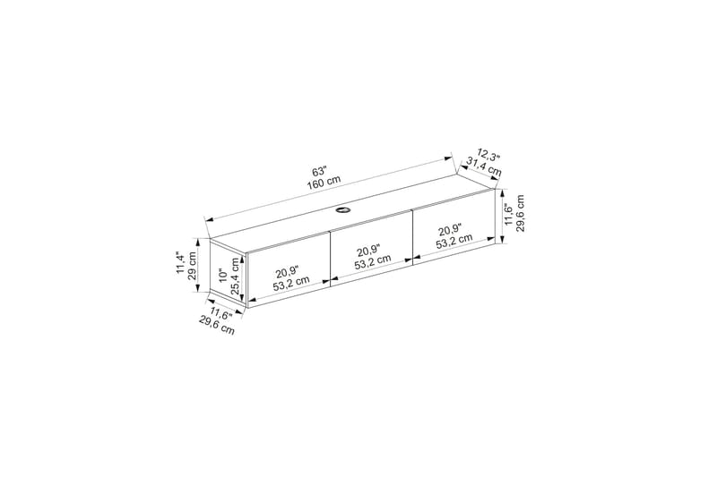 Hopper Tv-bänk 160 cm - Antracit - Möbler - Tv möbel & mediamöbel - TV bänk & mediabänk