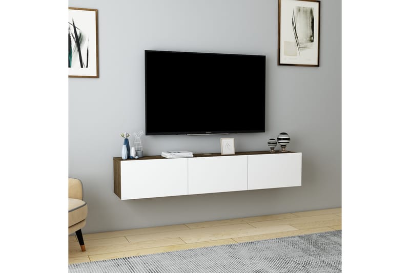 Hopper Tv-bänk 160 cm - Valnöt/Vit - Möbler - Tv möbel & mediamöbel - TV bänk & mediabänk