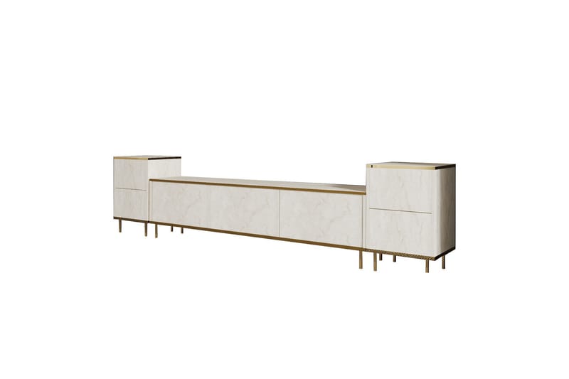 Imaj Tv-bänk 180 cm - Beige/Guld - Möbler - Tv möbel & mediamöbel - TV bänk & mediabänk