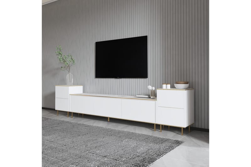 Imaj Tv-bänk 180 cm - Vit marmor/Guld - Möbler - Tv möbel & mediamöbel - TV bänk & mediabänk