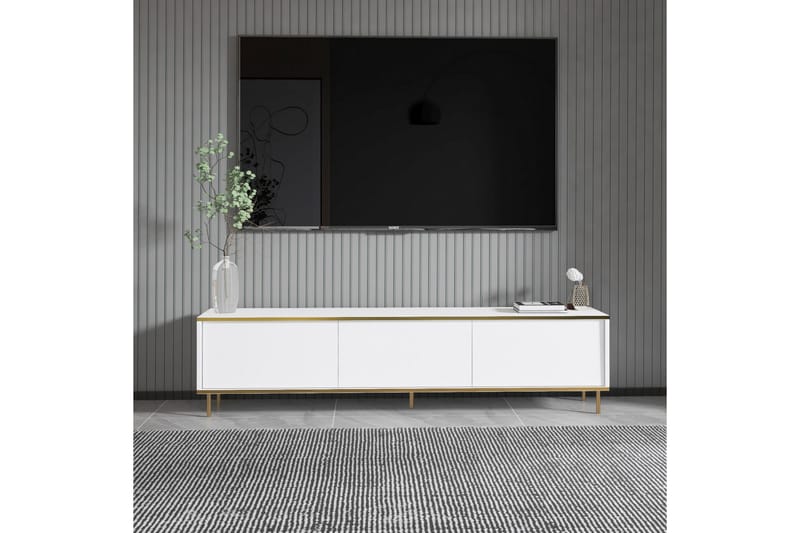 Imaj Tv-bänk 180 cm - Vit/Guld - Möbler - Tv möbel & mediamöbel - TV bänk & mediabänk