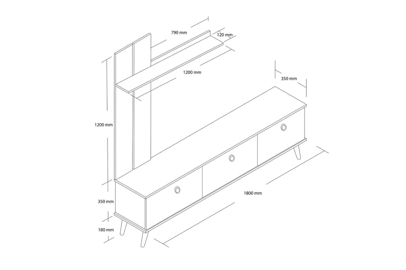 Interlaken Tv-bänk 180 cm - Ek - Möbler - Tv möbel & mediamöbel - TV bänk & mediabänk