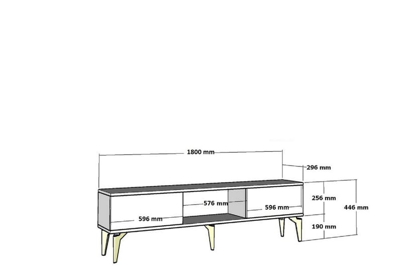 Ipek Tv-bänk 180 cm - Antracit/Guld - Möbler - Tv möbel & mediamöbel - TV bänk & mediabänk