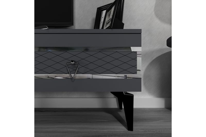 Ipek Tv-bänk 180 cm - Antracit/Silver - Möbler - Tv möbel & mediamöbel - TV bänk & mediabänk