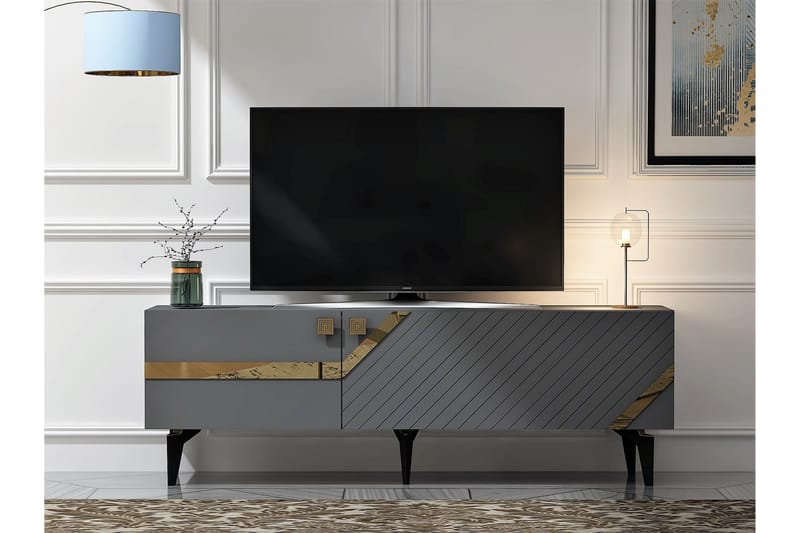 Iris Tv-bänk 150 cm - Antracit/Guld - Möbler - Tv möbel & mediamöbel - TV bänk & mediabänk