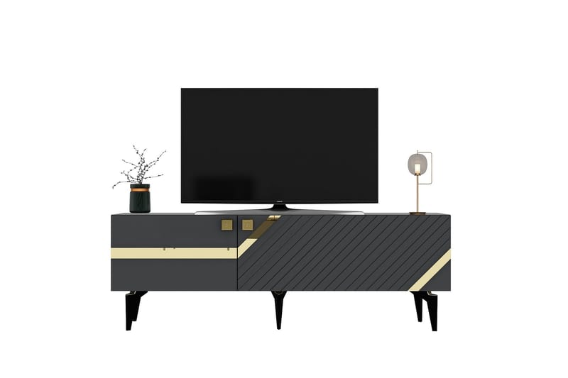 Iris Tv-bänk 150 cm - Antracit/Guld - Möbler - Tv möbel & mediamöbel - TV bänk & mediabänk