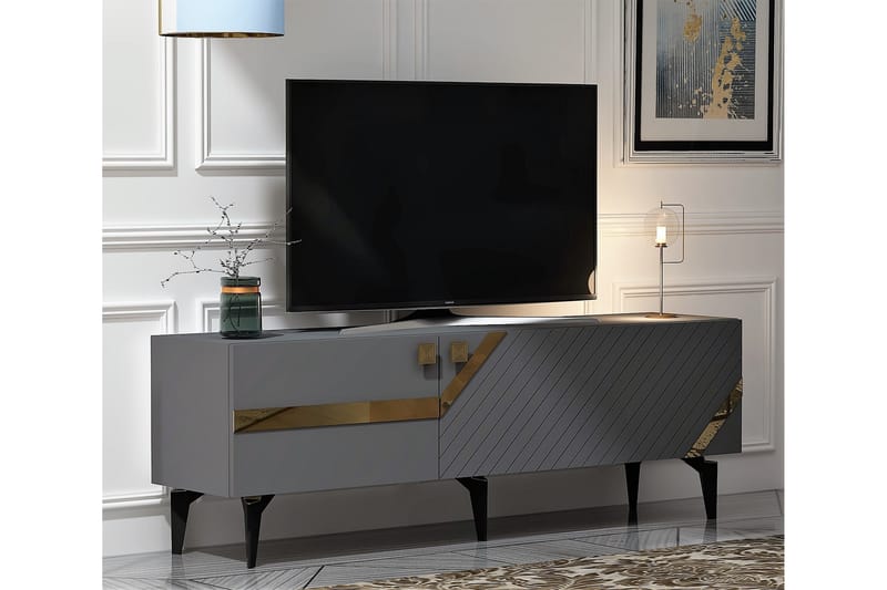 Iris Tv-bänk 150 cm - Antracit/Guld - Möbler - Tv möbel & mediamöbel - TV bänk & mediabänk