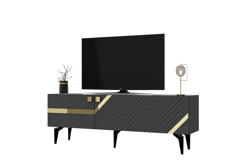 Iris Tv-bänk 150 cm - Antracit/Guld - Möbler - Tv möbel & mediamöbel - TV bänk & mediabänk