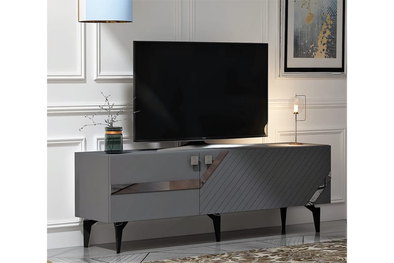 Iris Tv-bänk 150 cm - Antracit/Silver - Möbler - Tv möbel & mediamöbel - TV bänk & mediabänk