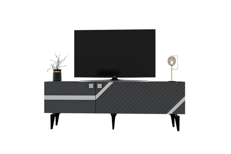 Iris Tv-bänk 150 cm - Antracit/Silver - Möbler - Tv möbel & mediamöbel - TV bänk & mediabänk