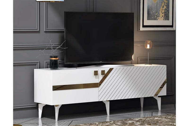 Iris Tv-bänk 150 cm - Vit/Guld - Möbler - Tv möbel & mediamöbel - TV bänk & mediabänk