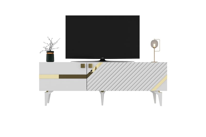 Iris Tv-bänk 150 cm - Vit/Guld - Möbler - Tv möbel & mediamöbel - TV bänk & mediabänk