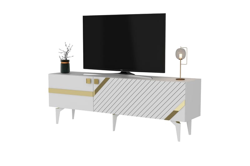 Iris Tv-bänk 150 cm - Vit/Guld - Möbler - Tv möbel & mediamöbel - TV bänk & mediabänk