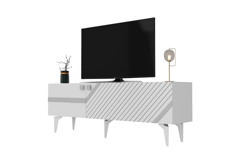 Iris Tv-bänk 150 cm - Vit/Silver - Möbler - Tv möbel & mediamöbel - TV bänk & mediabänk