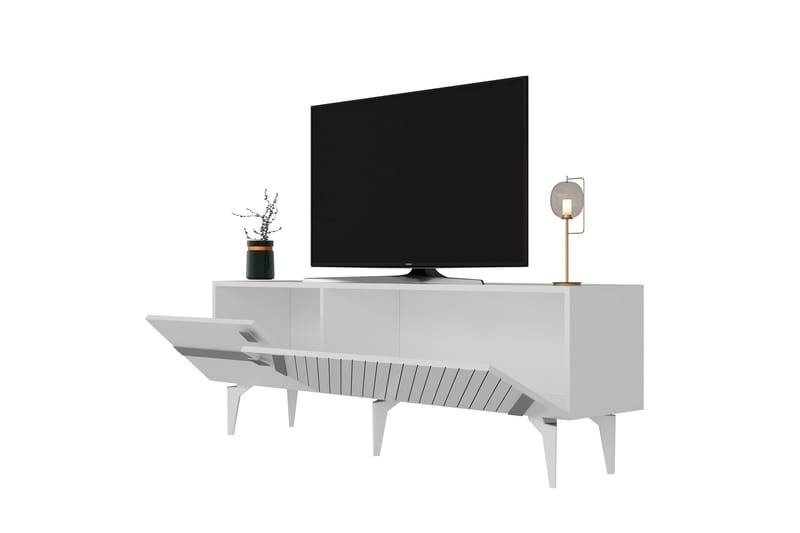 Iris Tv-bänk 150 cm - Vit/Silver - Möbler - Tv möbel & mediamöbel - TV bänk & mediabänk