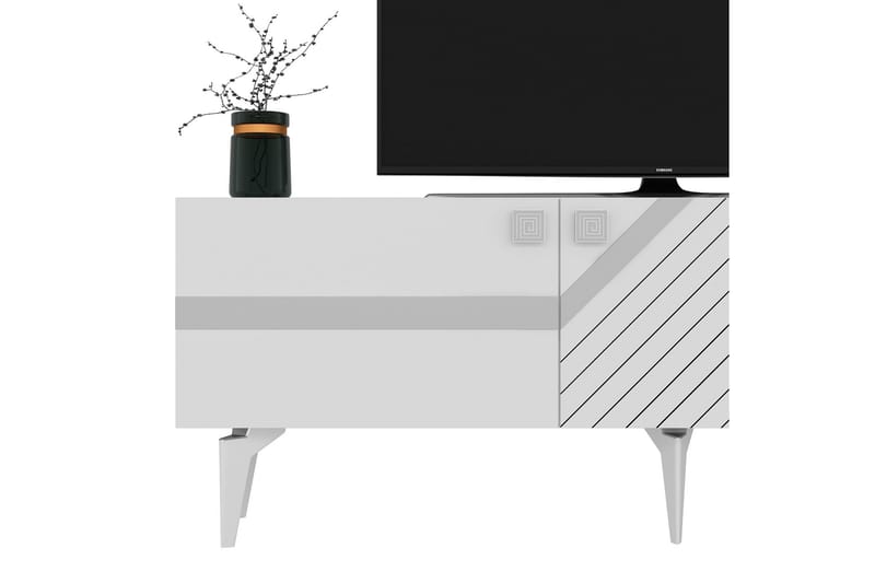 Iris Tv-bänk 150 cm - Vit/Silver - Möbler - Tv möbel & mediamöbel - TV bänk & mediabänk