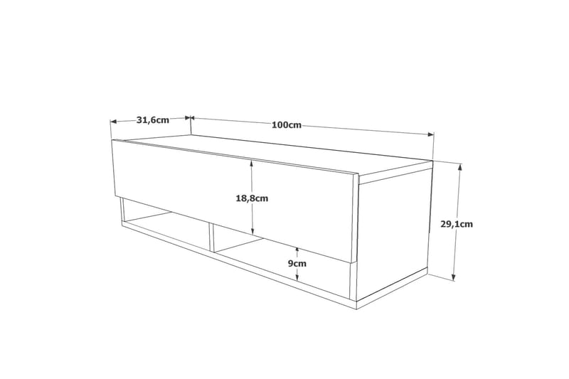 Jaivind Tv-bänk 100 cm - Brun/Grön - Möbler - Tv möbel & mediamöbel - TV bänk & mediabänk