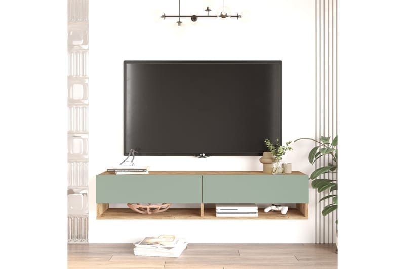 Jaivind Tv-bänk 140 cm - Brun/Grön - Möbler - Tv möbel & mediamöbel - TV bänk & mediabänk