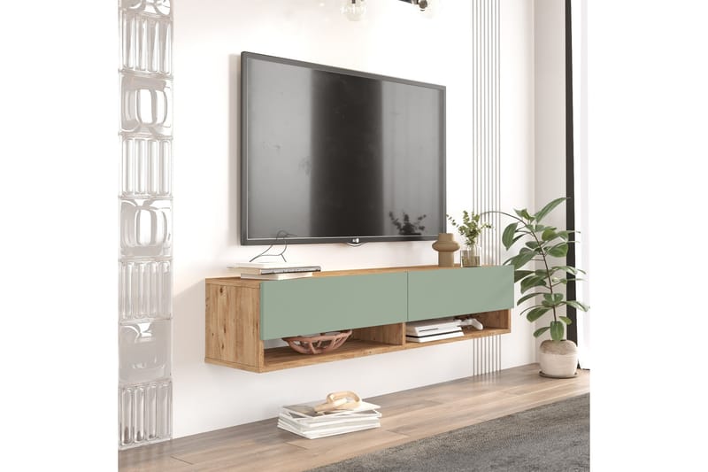 Jaivind Tv-bänk 140 cm - Brun/Grön - Möbler - Tv möbel & mediamöbel - TV bänk & mediabänk