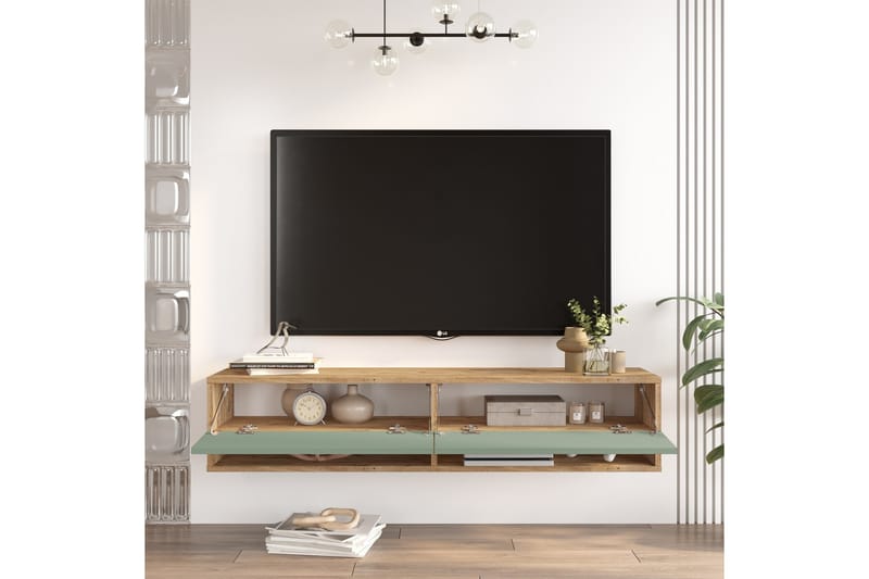 Jaivind Tv-bänk 140 cm - Brun/Grön - Möbler - Tv möbel & mediamöbel - TV bänk & mediabänk