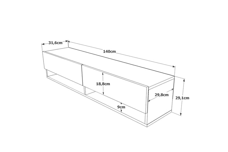 Jaivind Tv-bänk 140 cm - Brun/Grön - Möbler - Tv möbel & mediamöbel - TV bänk & mediabänk