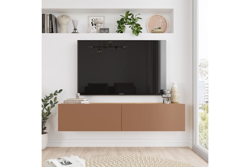 Jaivind Tv-bänk 140 cm - Brun/Röd - Möbler - Tv möbel & mediamöbel - TV bänk & mediabänk