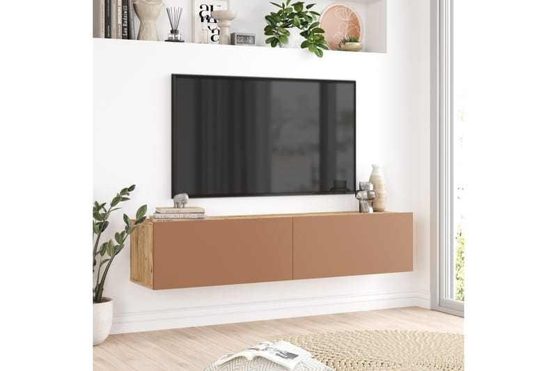 Jaivind Tv-bänk 140 cm - Brun/Röd - Möbler - Tv möbel & mediamöbel - TV bänk & mediabänk