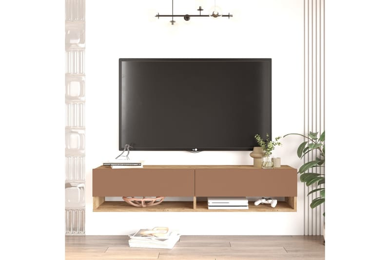 Jaivind Tv-bänk 140 cm - Brun/Röd - Möbler - Tv möbel & mediamöbel - TV bänk & mediabänk