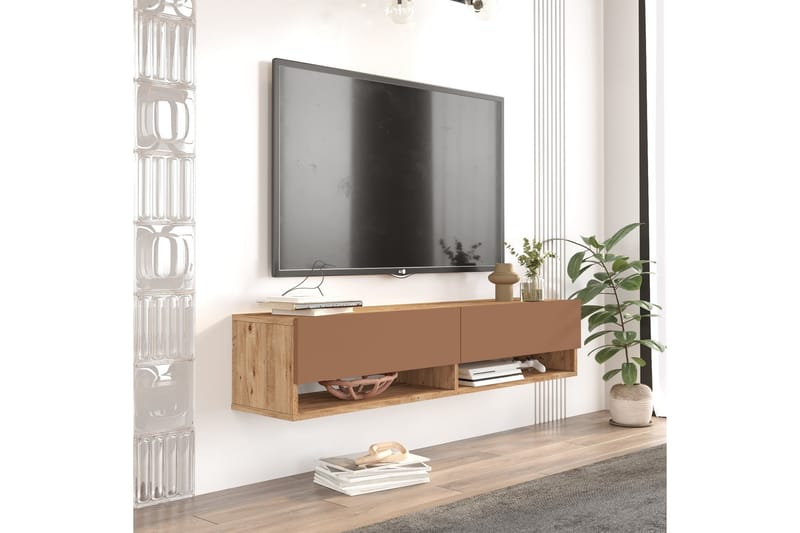 Jaivind Tv-bänk 140 cm - Brun/Röd - Möbler - Tv möbel & mediamöbel - TV bänk & mediabänk