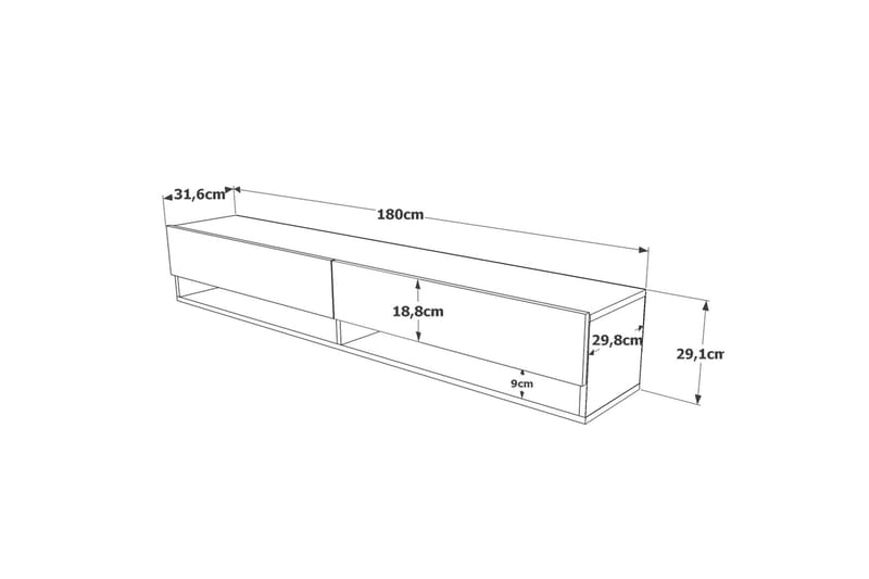 Jaivind Tv-bänk 180 cm - Brun/Grön - Möbler - Tv möbel & mediamöbel - TV bänk & mediabänk