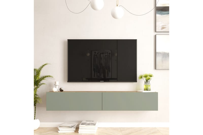 Jaivind Tv-bänk 180 cm - Brun/Grön - Möbler - Tv möbel & mediamöbel - TV bänk & mediabänk