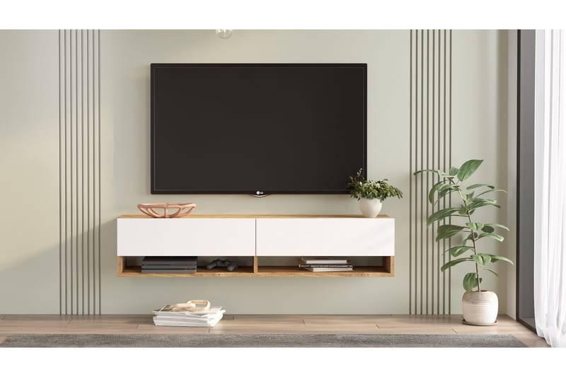Jaivind Tv-möbelset 140x31,6 cm Mörkblå/Vit - Hanah Home - TV-möbelset