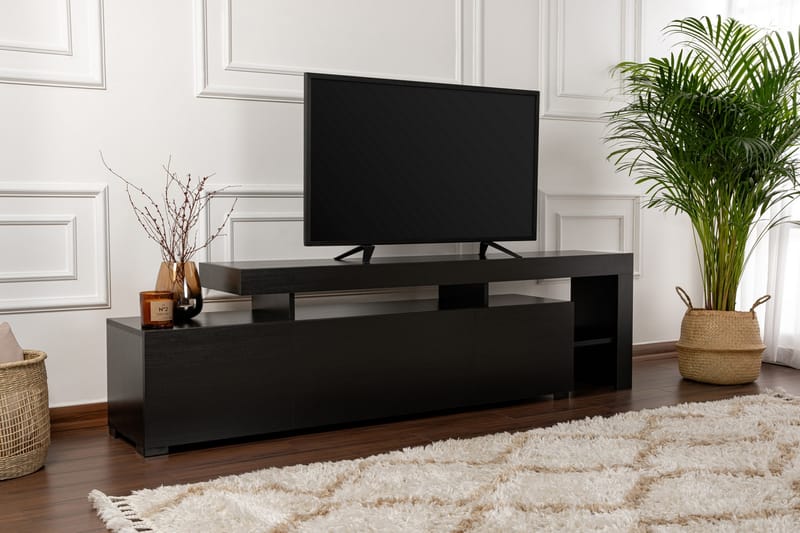 Jurukovo Tv-bänk 192x37 cm - Svart - Möbler - Tv möbel & mediamöbel - TV bänk & mediabänk