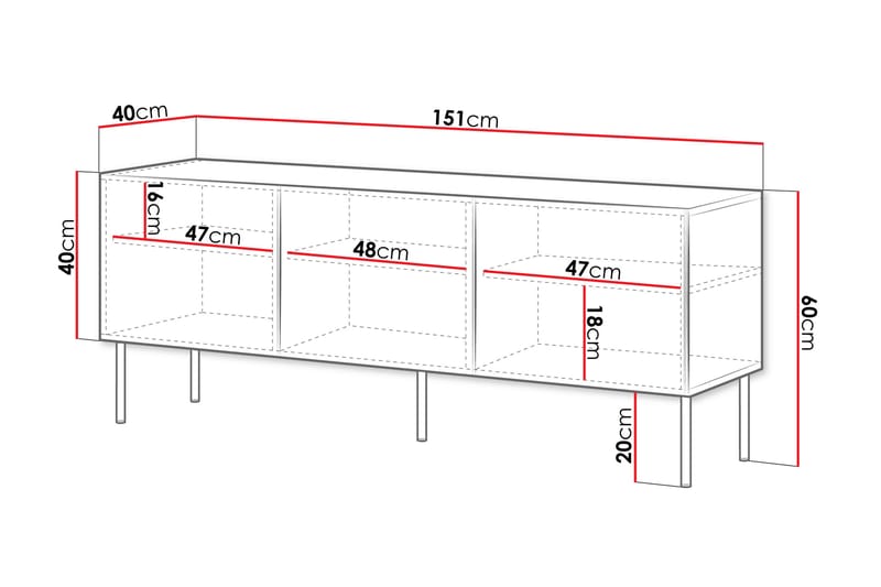 Laholm Tv-bänk 151 cm - Svart - Möbler - Tv möbel & mediamöbel - TV bänk & mediabänk