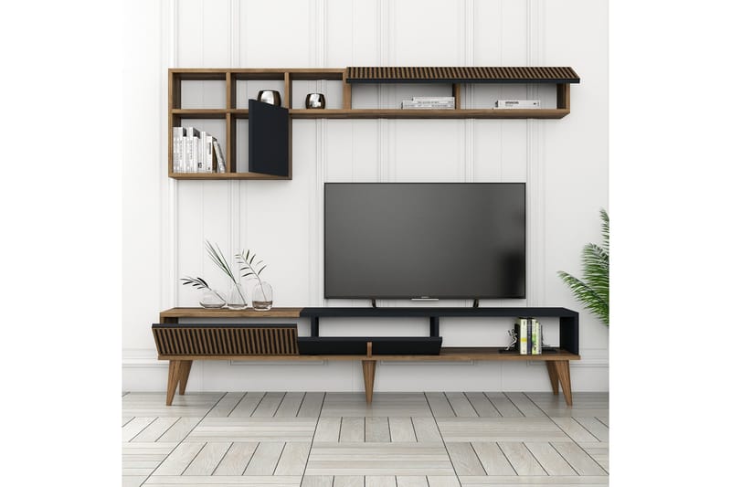 Lissione Tv-bänk 180 cm - Valnöt/Antracit - Möbler - Tv möbel & mediamöbel - TV bänk & mediabänk