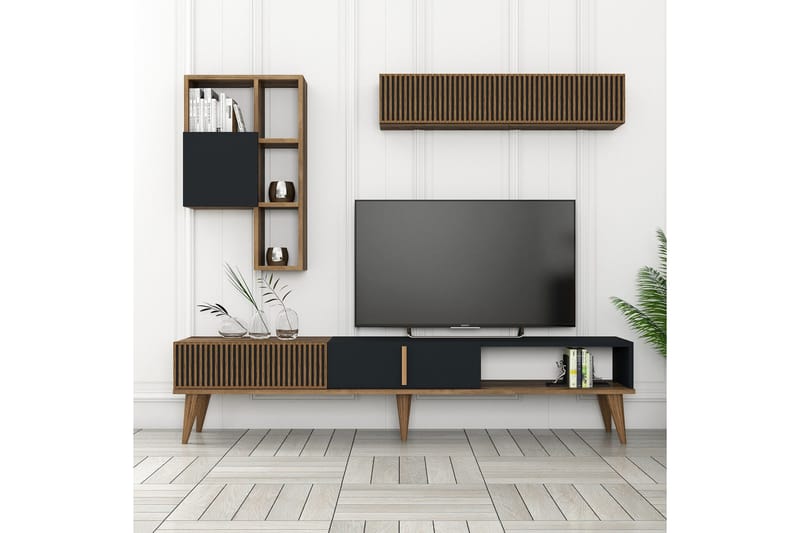 Lissione Tv-bänk 180 cm - Valnöt/Antracit - Möbler - Tv möbel & mediamöbel - TV bänk & mediabänk