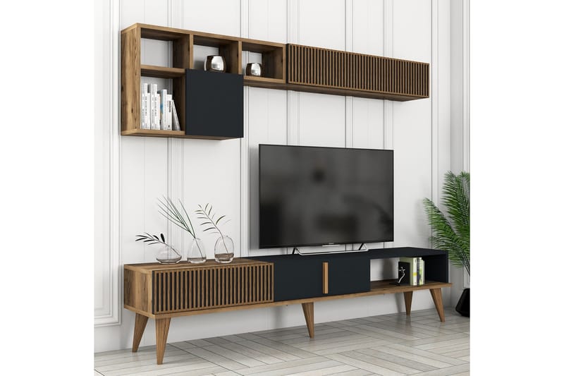 Lissione Tv-bänk 180 cm - Valnöt/Antracit - Möbler - Tv möbel & mediamöbel - TV bänk & mediabänk