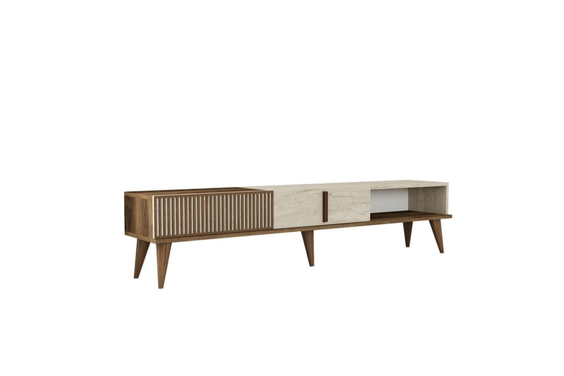 Lissione Tv-bänk 180 cm - Valnöt/Beige - Möbler - Tv möbel & mediamöbel - TV bänk & mediabänk