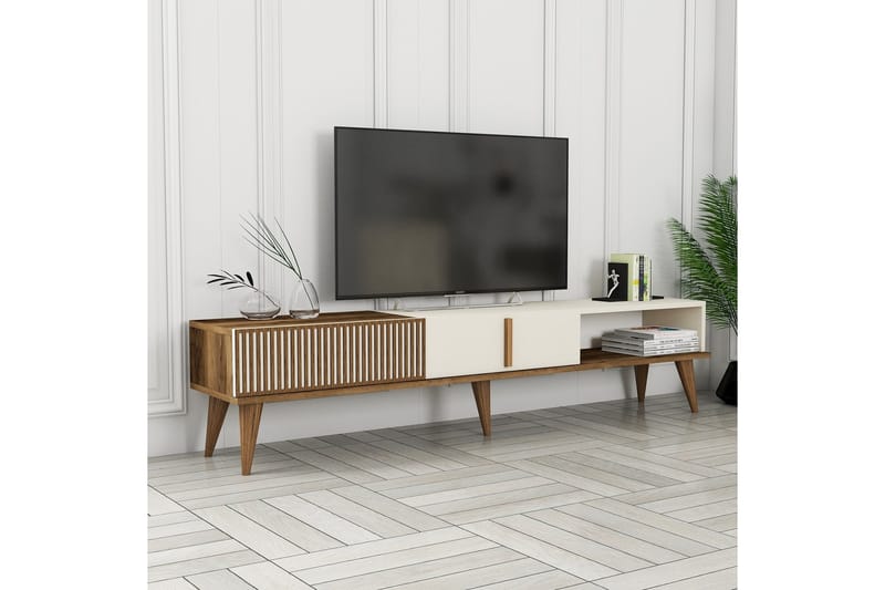 Lissione Tv-bänk 180 cm - Valnöt/Cream - Möbler - Tv möbel & mediamöbel - TV bänk & mediabänk